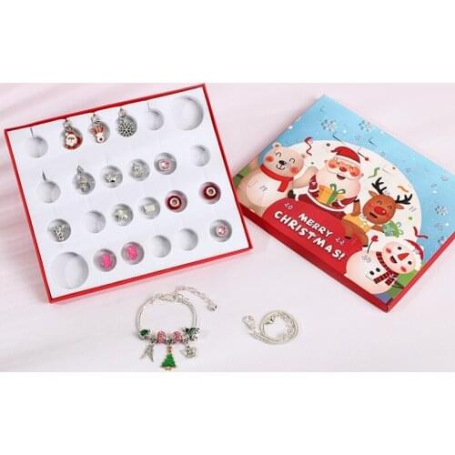 Gojomem Hot Sale Christmas Advent Calendar 24 Days Count Down Mystery Toy Boxes Children DIY Bracelets for Kids Creative Gifts