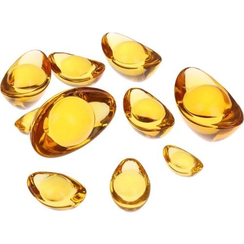 Artificial Glaze Citrine Ingot Chinese Ancient Gold Ingot Chinese Feng Shui Mascot Money Lucky Fortune Wealth