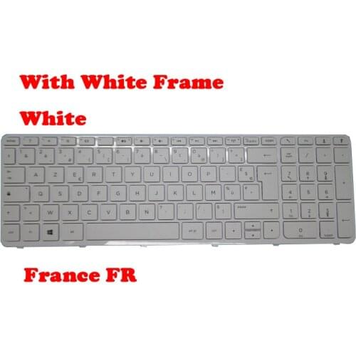 Laptop Keyboard For HP For Pavilion 15-N000 15-N100 15-E000 White With white Frame Nordic NE/ France FR 720597-DH1 720597-051