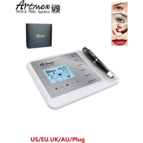 Newest Permanent Makeup Tattoo Machine Artmex V9 Eye Brow Lip Rotary Pen MTS PMU System With V9 Tattoo Needle