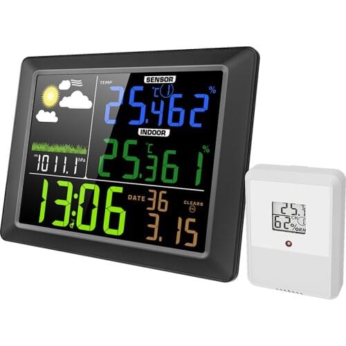 Weather Station Wireless Indoor Outdoor Sensor Thermometer Hygrometer Digital Alarm Clock Barometer Weather Station Monitor