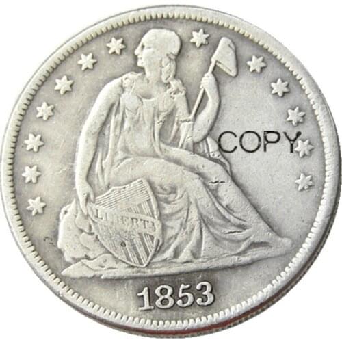 US Coins 1853 Seated Liberty Dollar copy Coins Silver Plated