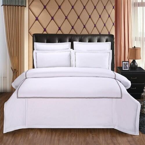 Embroidery Cotton Hotel Bedsheets Duvet Cover Set