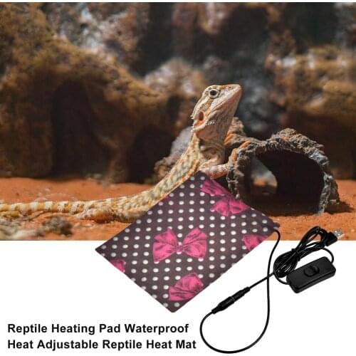 Reptile Heating Pad Waterproof Heat Adjustable Reptile Heat Mat USB Heating Piece Waterproof Cloth Heating Pad Reptile Pet