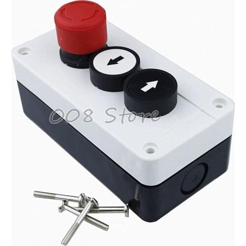 NC Emergency Stop NO Black White Momentary Push Button Switch Station