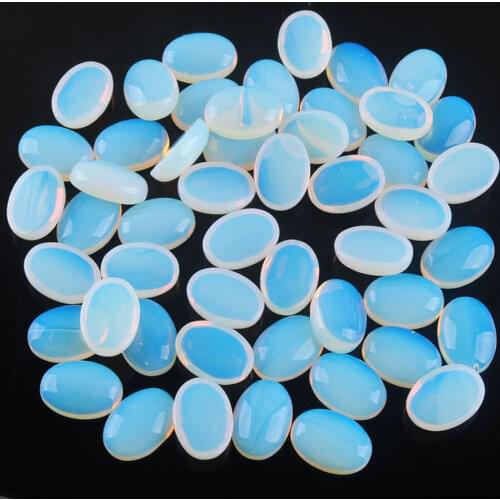 Wholesale 20pcs/Lot White Opal Gem Stones Oval 10x14MM No Hole Cabochon CAB For Earrings Rings Making Jewelry IU3053