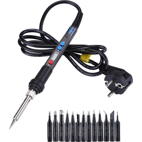 110V/220V 90W Solder Soldering Iron LCD Digital Adjustable Temperature Solda Soldeerbout Welding Gun Iron With 13Pcs Tips