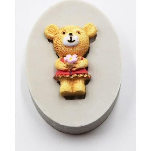 Food Grade Cute Bear Shape Fondant Cake Border Decoration Mold Candy Chocolate Mold DIY Baking Tools