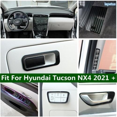 Air AC Vent Outlet / The Copilot Glove Storage Box Handle Sequins Cover Trim Fit For Hyundai Tucson NX4 2021 2022 Accessories