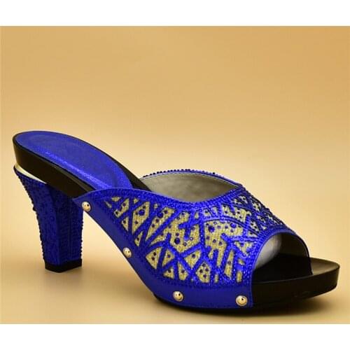 New Fashion Designer Shoes Women Luxury 2018 Womens Shoes Heels Nigerian Women Wedding Party Shoes Decorated with Rhinestone