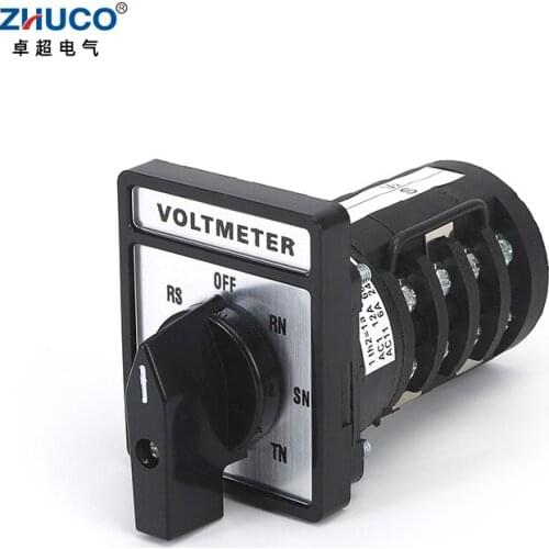 ZHUCO C178-4V Voltmeter 7 Positions 4 Phases Silver Contact Rotary switch Manual transfer changeover cam universal Switch