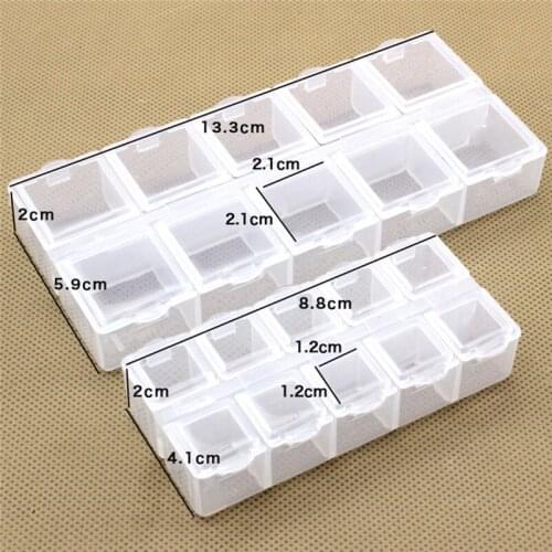 1PC Portable Transparent 10 Slots Weekly Pills Medicine Box Case Organizer Holder 2 Sizes Travel Pill Cases