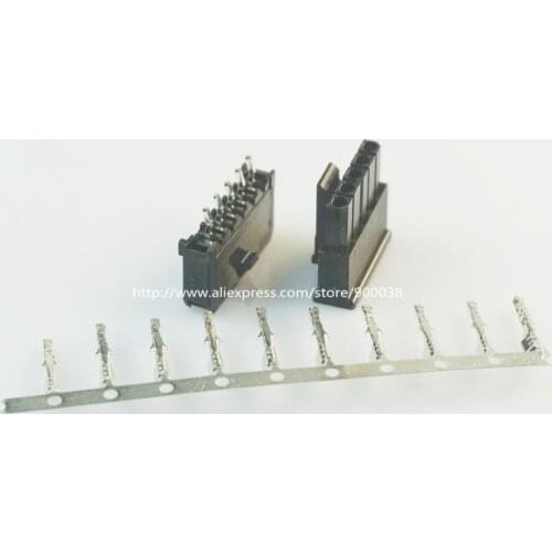 10 sets Micro-Fit connector 3.0mm 1x5 Pin 5 P Wafer straight TH Plus Receptacle Housing and terminal wire to board connnector