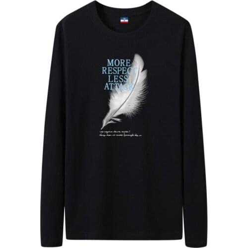 100% Cotton Long Sleeve T shirt fashion Mens long sleeve T-shirts High Quality Male Tops Classic Clothes Mens T-shirts