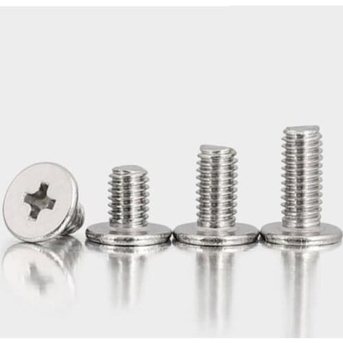 20/50pcs CM M2 M2.5 M3 M4 304 Stainless Steel Cross Phillips Ultra Thin Super Low Flat Wafer Head Screw Bolt for Laptop Computer