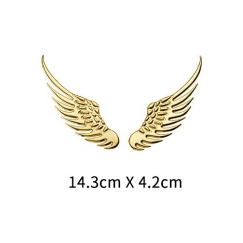3D Gold Auto Stickers Metal Angel Eagle Wings Badge Emblem Decal Motorcycle Modified Car Accessories