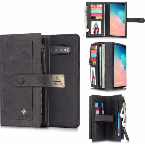 Fashion PU Leather phone Case For Samsung S8 S9 S10 Plus Magnet Wallet clip Coque Flip Cover For Note 8 9 10 Shell Funda