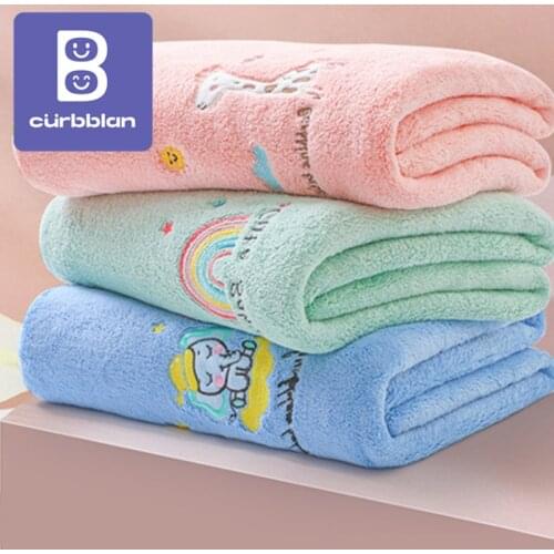 Curbblan 100x120cm Embroidery Bath Towel Children Soft Absorbent Microfiber Fabric Adult Towels Bathroom For Home Kids In Stock
