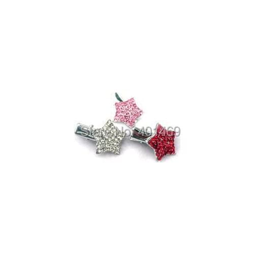 HOT crystals metal star charm mini pinch hair clip pets jewelry girl hair ornament accessories 6pcs lot