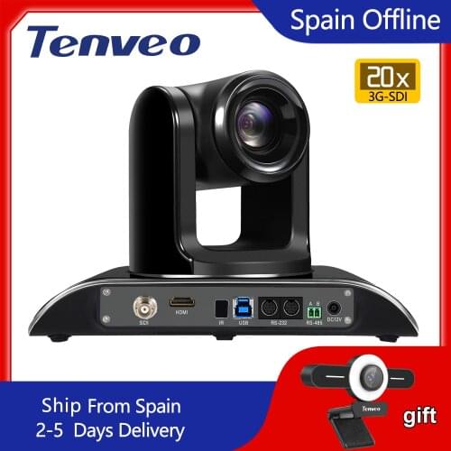 [EU Stock] FREE TAX Tenveo 1080p60fps 2MP 20X Zoom Streaming Video Conference Camera HDMI USB 3G-SDI 3 Outputs Simultaneous