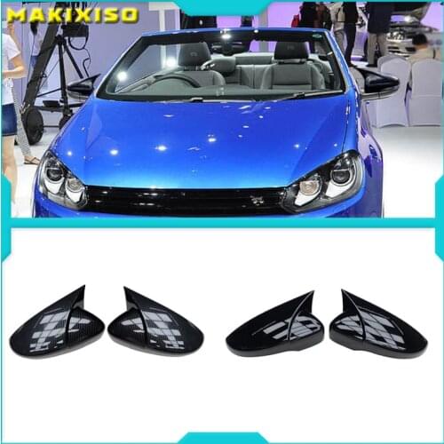 For Scirocco PASSAT Beetle 2009-2018 Carbon Fiber Door Side Wing Rearview Mirror Ox Horn Cover Cap Car Accessories