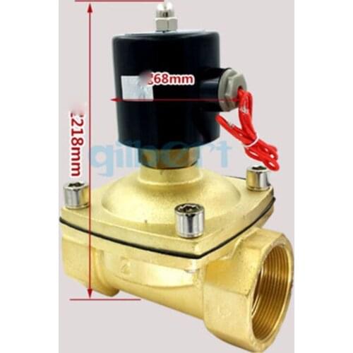 DC12/24V AC110/220V 2" BSPP 22W Normally Open Flow Pore 50mm Brass Gas Oil Water Solenoid Valve