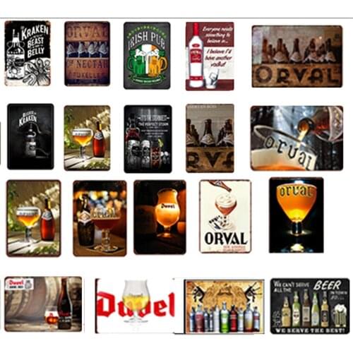 Retro Metal Plate Beer Picture Decoration Bar Wall Art Tin Sign Drink Metal Painting Club Decor Shop Hotel Metal Poster Mural