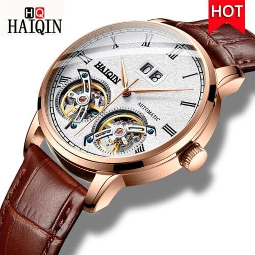 HAIQIN Mens Watches Watch Men 2019 New Luxury Waterproof Fashion sports / Automatic / Mechanical / Gold / Military / Watch Men
