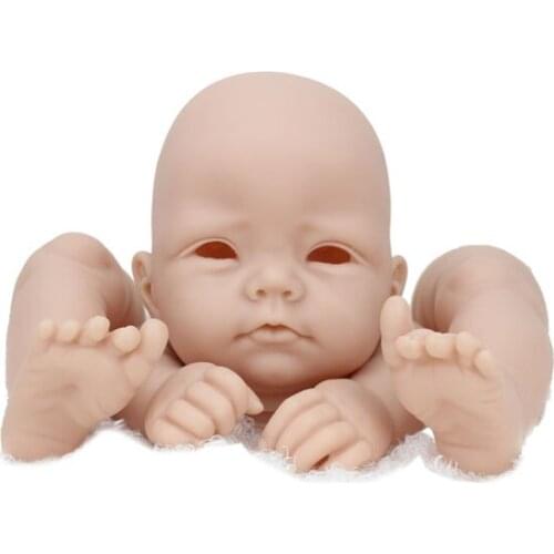 Reborn Doll Kits 22 inch Blank Handmade Cute DIY Accessories open eyes Soft Silicone Unpainted Kids Playmate Birthday Gifts