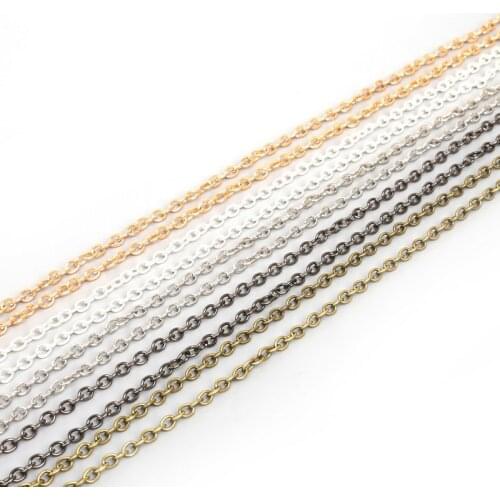 New Promotion 5m/lot 4x3mm(5 Colors to pick)DIY Necklace Bracelet Jewelry Findings Iron Metal Plated Necklace Chains