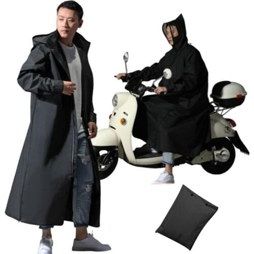 New Motorcycle Rainwear EVA Raincoat Zipper Hooded Poncho Long Style Rain Jacket for Women/Men Bicycle Rain Coat Hiking Poncho
