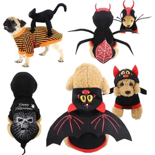 Dog clothes Halloween uniforms funny clothes Pet cat clothes autumn and winter clothes turned into two feet pants warm sweater