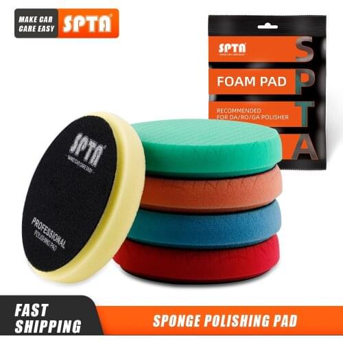 Bulk Sales) SPTA 3"(80mm)/5"(125mm)/6"(150mm) Car Spong Buffing Polishing Pads & Buffing Pads For DA/RO/GA Car Buffer Polisher
