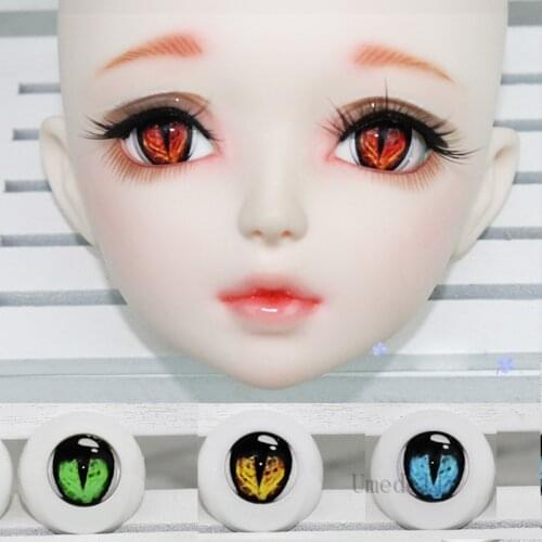 1 Pair 14mm/16mm/18mm/20mm/22mm/24mm Acrylic Half Eyeball Cat Eyes for 1/6 1/4 1/3 DD SD BJD Doll Eyes Toy