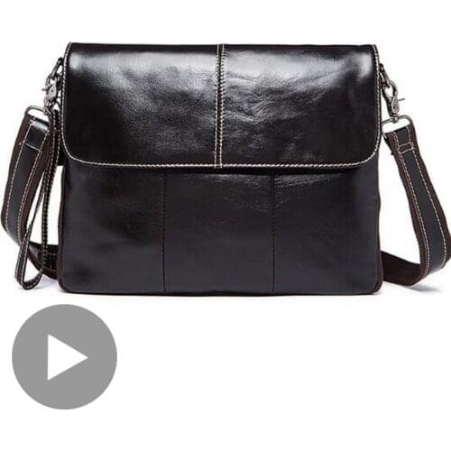 Crossbody Messenger Shoulder Men Briefcase Bag Cross Body Genuine Leather Handbag For Document A4 Laptop Sac Hit Bolso Bolsa Tas