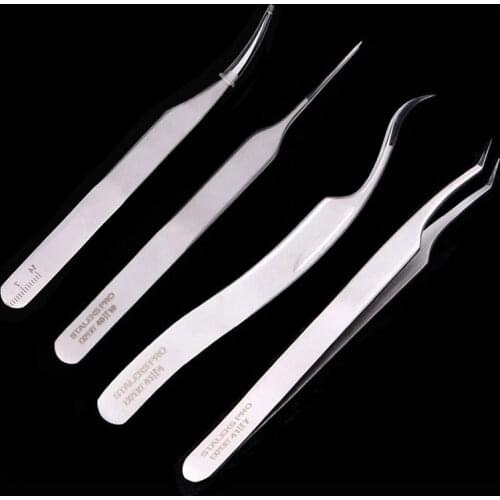 Professional Eyelash Extension Tweezer Stainless Steel Excellent Closure Makeup Eyebrow Tweezers High Precision Beauty Tool
