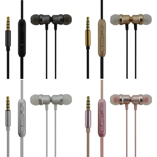 Qijiagu 100pcs 3.5mm In-Ear Wired Earphone Headset Magnetic Control computer Smartphone With Mic for Phone MP3 MP4 PC