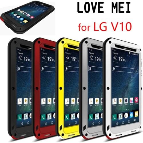 LOVEMEI Luxury Dirt-resistant Anti-knock Metal Aluminum Case Cover with Gorilla Glass for LG V10 H968 Heavy Duty Protection Case