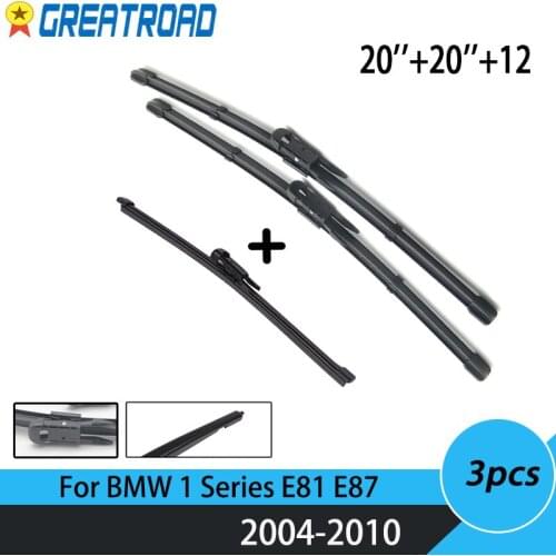 Windshield Windscreen Wiper Blades For BMW 1 Series E81 E87 Front Rear Window Set 2004 2005 2006 2007 2008 2009 2010