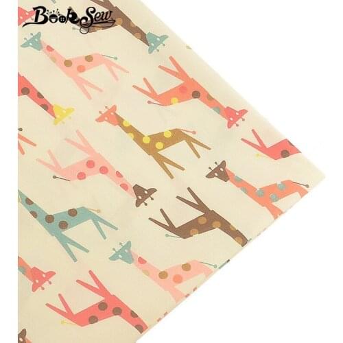 Booksew Giraffe Pattern100% Cotton Fabric Home Telas Fat Quarters DIY Handmade Quilting Bed Sheet Sewing Pillow Patchwork Tissu