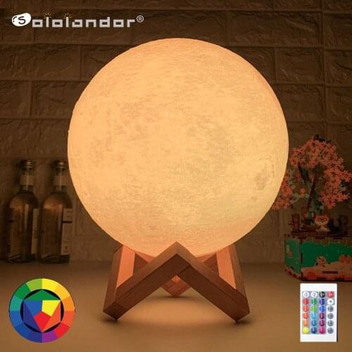 8CM LED Night Light 3D Print Earth Lamp Rechargeable Color Change 3D Light Touch Earth Night Lamp Childrens Lights for Home