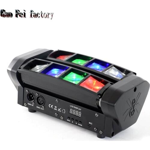 Moving Head LED DMX Stage Lighting Effect Mini Beam Spider 8X6W RGBW For Party Weeding Disco Bars Dj Ktv