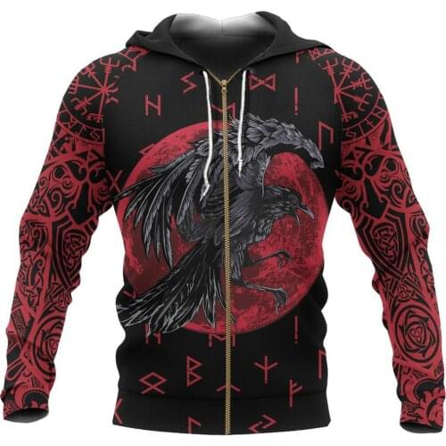 Viking Hoodie Raven From Odin 3D printed hoodie Streetwear pullover autumn unisex jacket casual sportswear