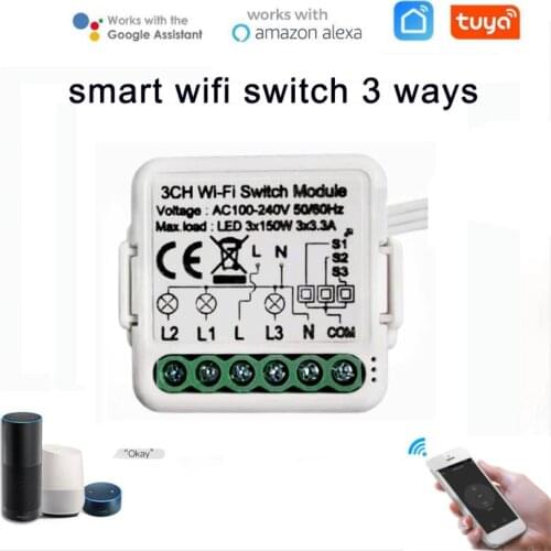 Tuya Smart Wifi Switch 3 Ways Dual Control DIY Light Switcher Smart Life App Control Timer Work With Alexa Google Assistant 2021
