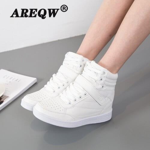 Spring Women Boots Faux Suede Leather Wedge Platform Boots Hidden Heel Shoes High Top Sneaker Casual Shoes for Woman Ankle Boot