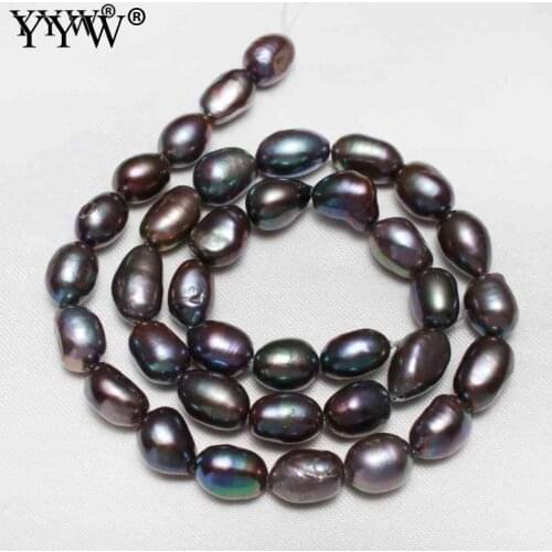 YYW High Quality Cultured Potato Freshwater Pearl Beads 8-9mm Approx 0.8mm Sold By Strand for jewelry making