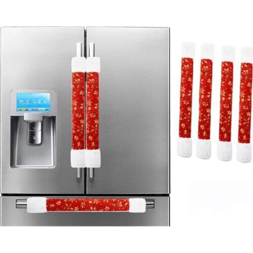 Refrigerator Oven Protective Cover Christmas Refrigerator Handle Decoration Christmas Microwave Oven Burlap Gloves
