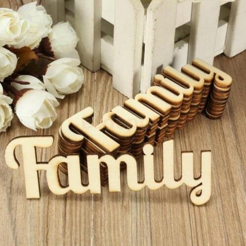 10 Pieces Natural Family Wooden Craft Cut Wooden Pieces Card Making DIY