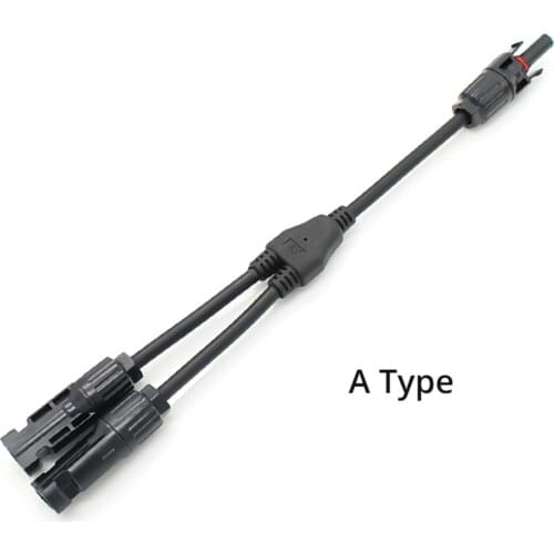 2 Y TUV Approved 2 IN1 Solar Connector PV Connector Male to Female Solar Parallel Connector DIY Solar Kits System