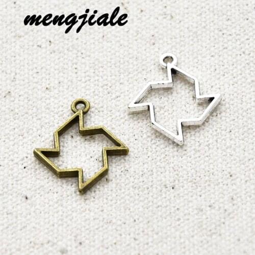 20pcs Two Color Alloy Jewelry Accessories Hollow Windmill Charms Charms fit Glue Blank Pendant Tray Bezel 22*15mm